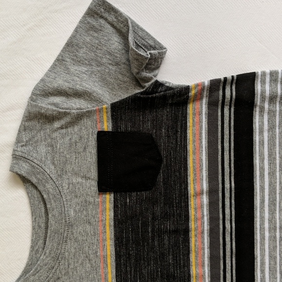 garanimals gray pocket t-shirt with stripes 18 months baby boy - Picture 2 of 6